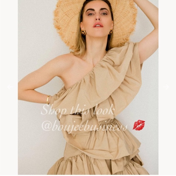 H&M Conscious Exclusive Ruffled One Shoulder Cocktail Mini Dress Holiday - Picture 5 of 14